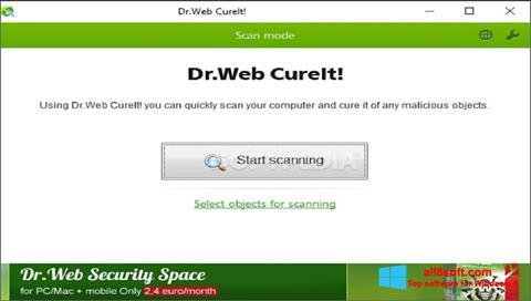સ્ક્રીનશૉટ Dr.Web CureIt Windows 8