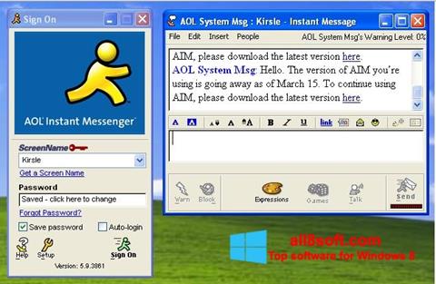 સ્ક્રીનશૉટ AOL Instant Messenger Windows 8