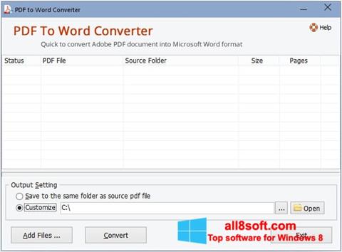 સ્ક્રીનશૉટ PDF to Word Converter Windows 8