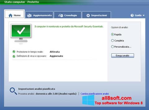સ્ક્રીનશૉટ Microsoft Security Essentials Windows 8