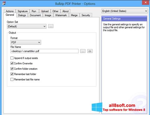 સ્ક્રીનશૉટ BullZip PDF Printer Windows 8