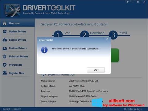 સ્ક્રીનશૉટ Driver Toolkit Windows 8