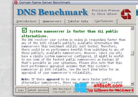 સ્ક્રીનશૉટ DNS Benchmark Windows 8