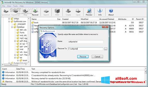 સ્ક્રીનશૉટ Active File Recovery Windows 8