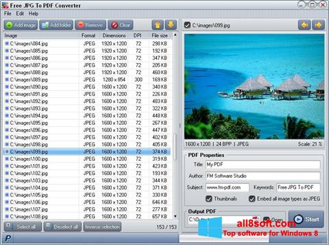 સ્ક્રીનશૉટ Image To PDF Converter Windows 8