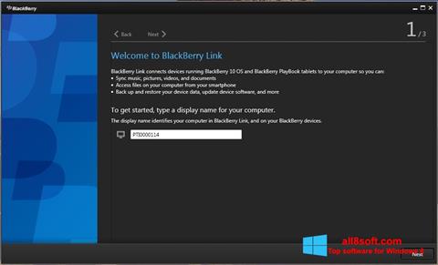સ્ક્રીનશૉટ BlackBerry Link Windows 8