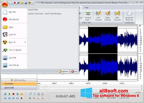 સ્ક્રીનશૉટ Free Audio Editor Windows 8
