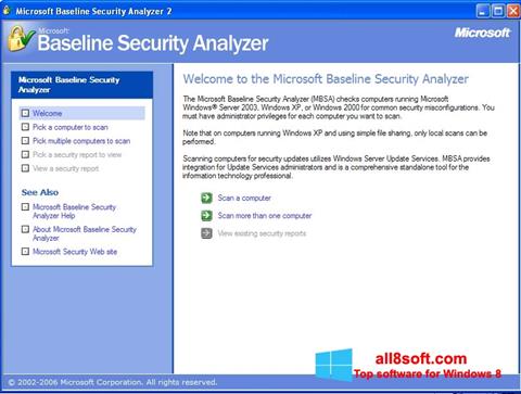 સ્ક્રીનશૉટ Microsoft Baseline Security Analyzer Windows 8