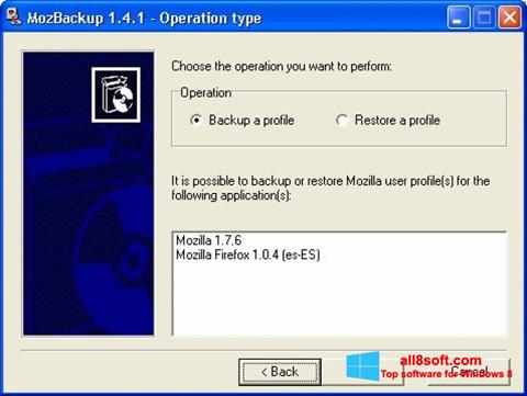 સ્ક્રીનશૉટ MozBackup Windows 8