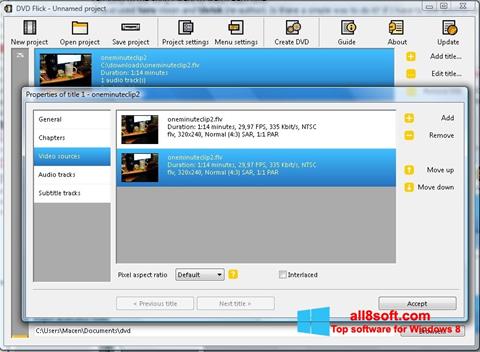 સ્ક્રીનશૉટ DVD Flick Windows 8