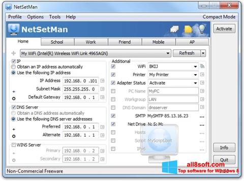 સ્ક્રીનશૉટ NetSetMan Windows 8