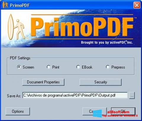 સ્ક્રીનશૉટ PrimoPDF Windows 8
