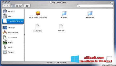 સ્ક્રીનશૉટ Cisco VPN Client Windows 8