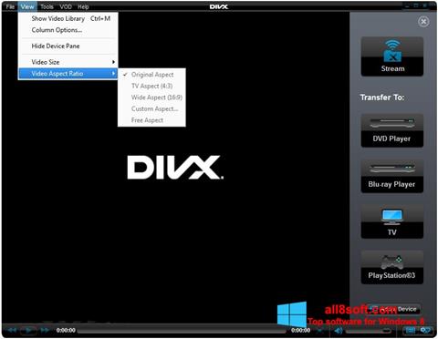 સ્ક્રીનશૉટ DivX Player Windows 8