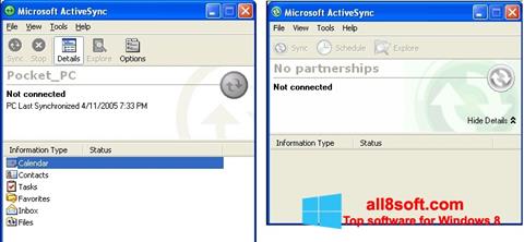 સ્ક્રીનશૉટ Microsoft ActiveSync Windows 8