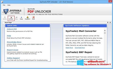 સ્ક્રીનશૉટ PDF Unlocker Windows 8