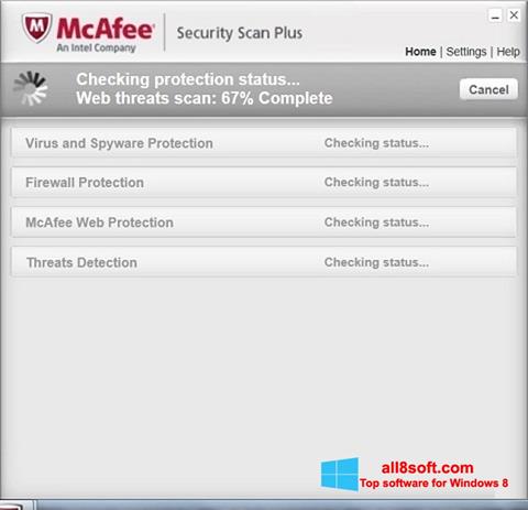 સ્ક્રીનશૉટ McAfee Security Scan Plus Windows 8