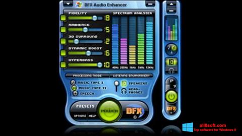 સ્ક્રીનશૉટ DFX Audio Enhancer Windows 8