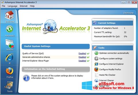 સ્ક્રીનશૉટ Ashampoo Internet Accelerator Windows 8
