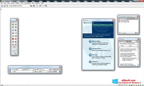 સ્ક્રીનશૉટ Macromedia Dreamweaver Windows 8