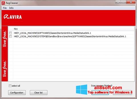 સ્ક્રીનશૉટ Avira Registry Cleaner Windows 8
