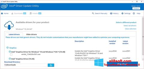 સ્ક્રીનશૉટ Intel Driver Update Utility Windows 8