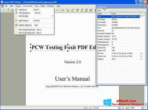 સ્ક્રીનશૉટ Foxit PDF Editor Windows 8